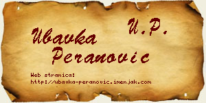 Ubavka Peranović vizit kartica